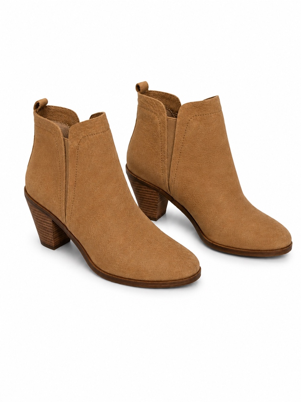 Lucky Brand Tan Leather Chelsea Ankle Boots Western Block Heel Size 7M
